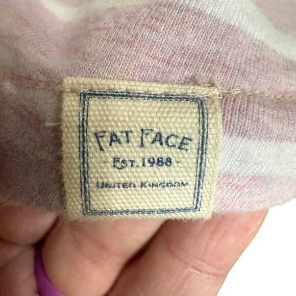 Fat Face Women's Top Breton Stripes Lilac L/S 14 Stretch Fishermancore Coastal - Picture 2 of 10